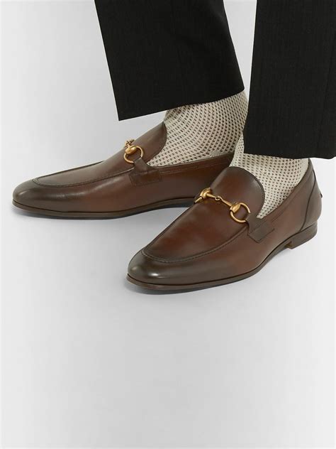 brown gucci jordaan loafer|jordaan horsebit loafer Gucci.